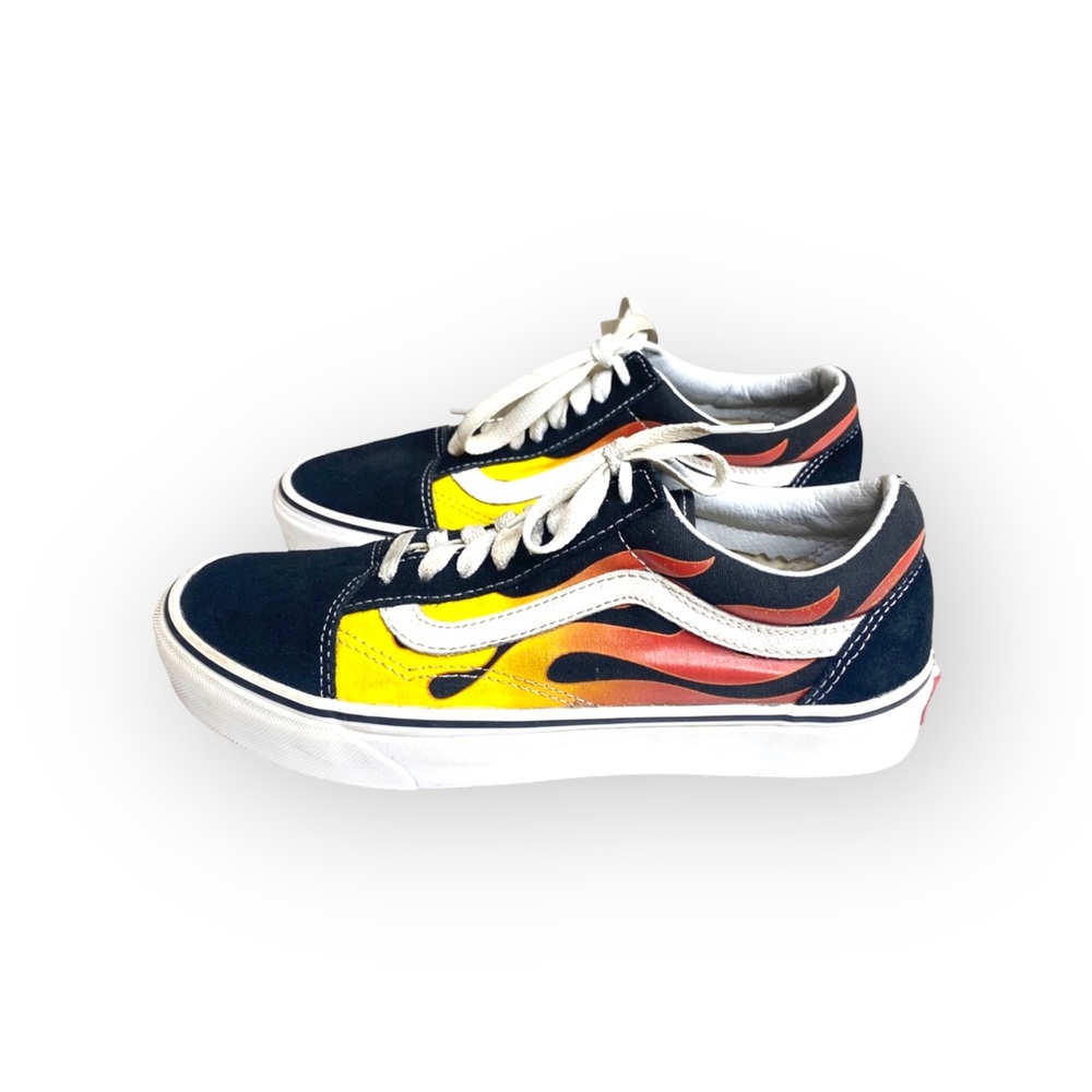 Vans™ ® ✌︎︎ Flame Old Skool Sneakers ✌︎︎ Black Skate Shoe Skateboard ✌︎︎ 7.5 Men - Picture 6 of 16